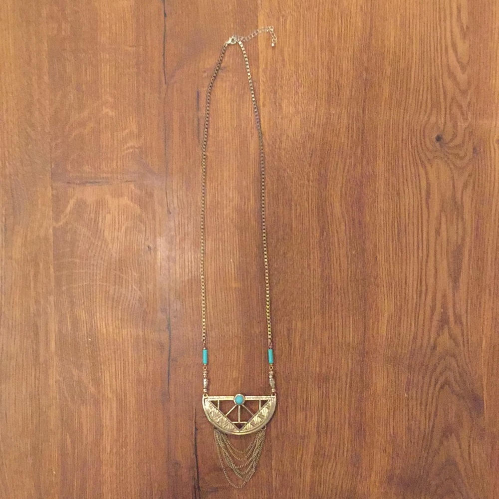 Gold and turquoise necklace